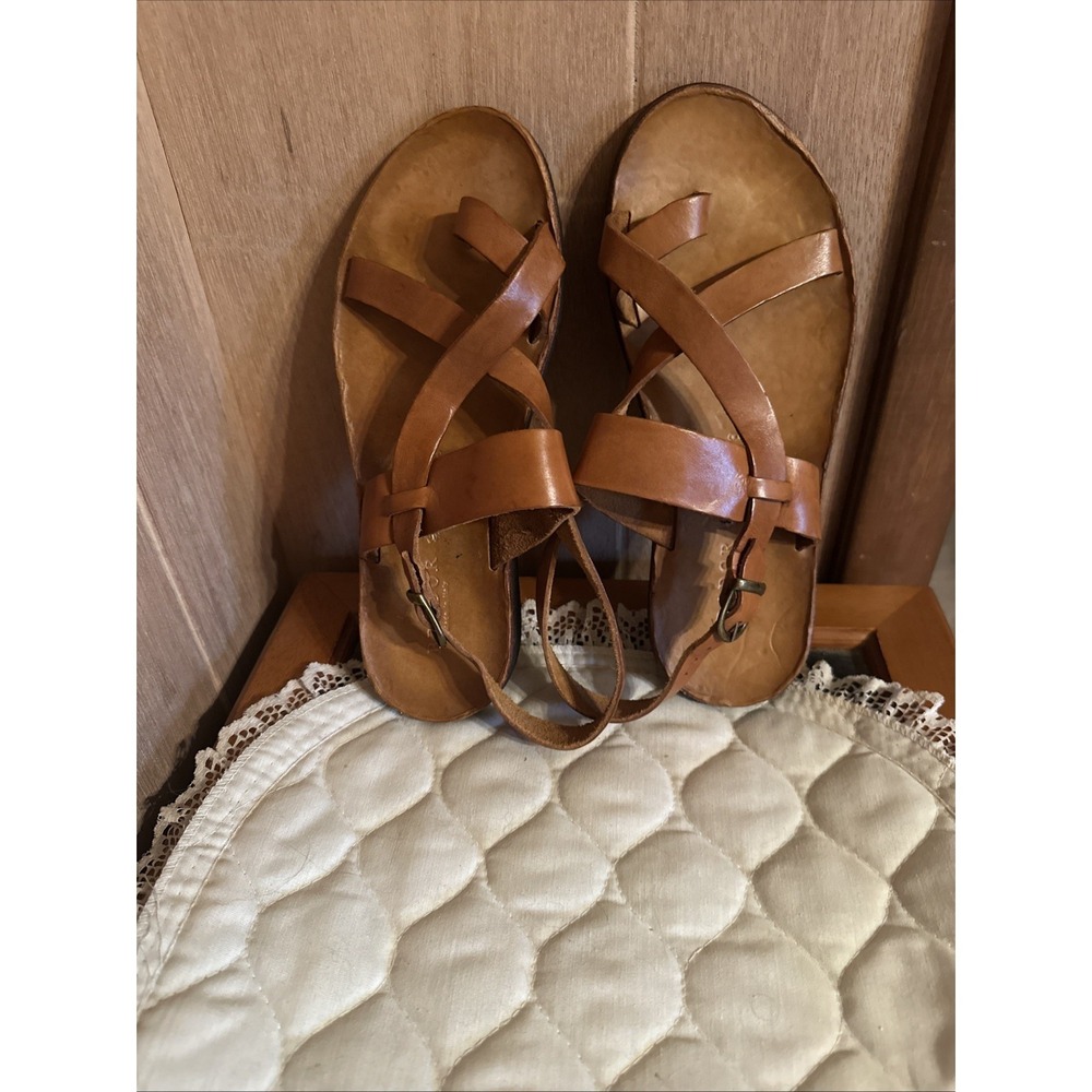 Brador tan leather Gladiator Strappy sandals made in Italy